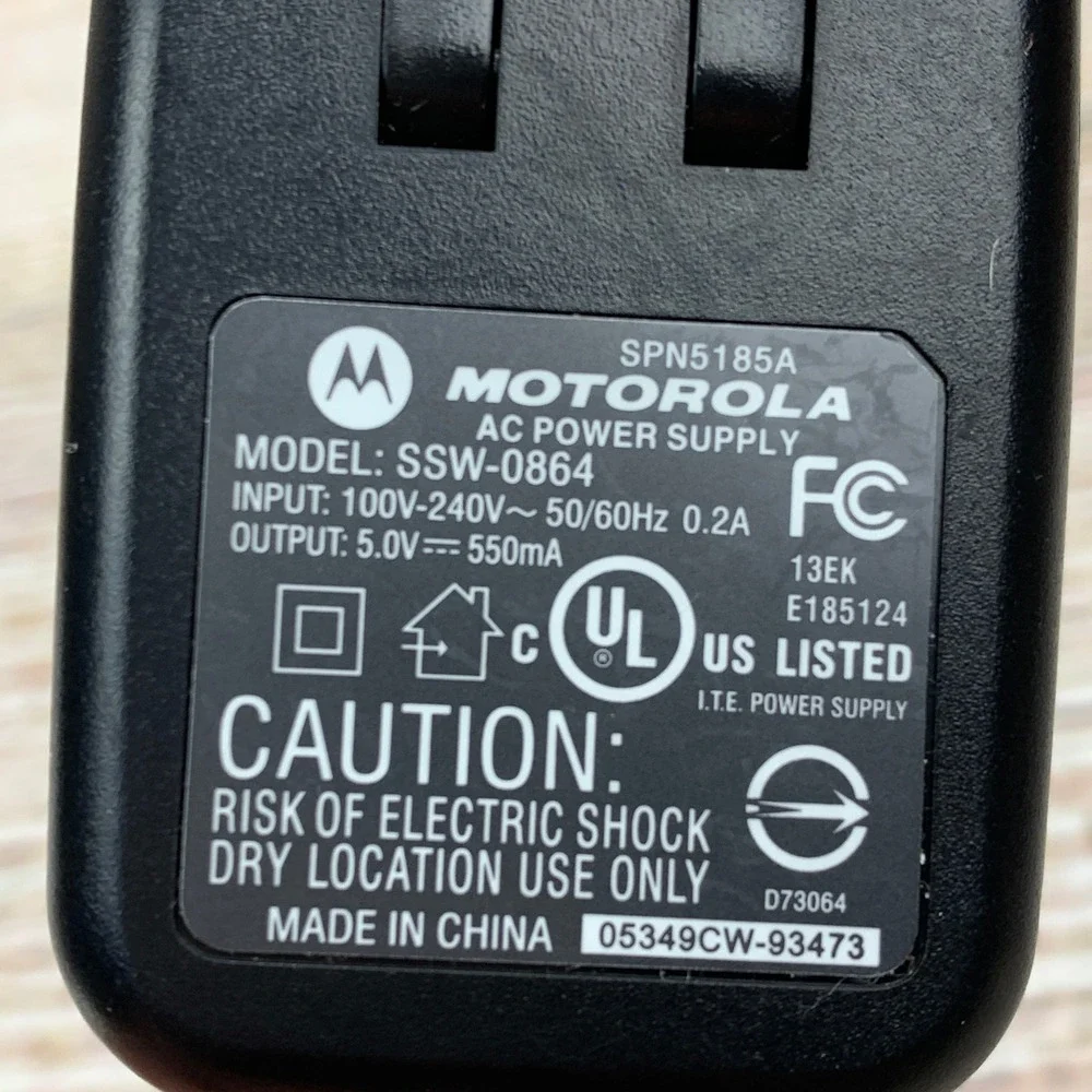 Motorola SPN5185A SSW-0864 AC Power Supply Charger Wall Adapter Micro USB‎